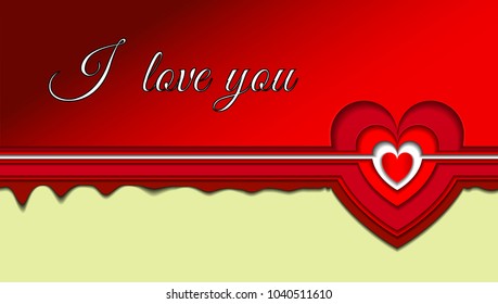 Heart of several layers of paper. Decorative element for romantic design