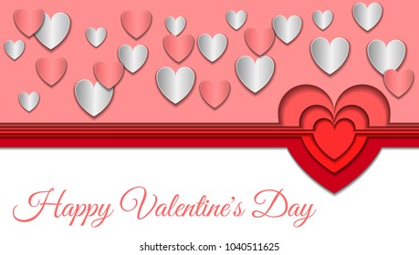 Heart of several layers of paper. Decorative element for romantic design