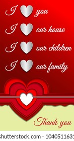 Heart of several layers of paper. Decorative element for romantic design