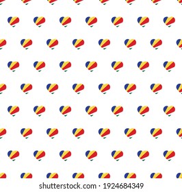 heart Seychelles   flag seamless pattern.  Seychelles   flag texture vector 