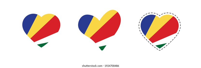 heart Seychelles flag. Simple vector Seychelles  flag