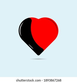 Heart with shadow and highlights on the sky background