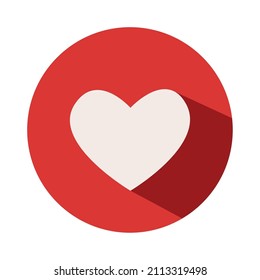 corazón con icono de sombra plano