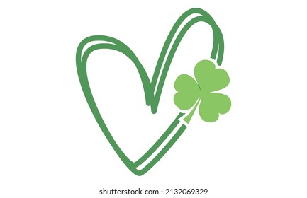 Heart Shamrock SVG St Patrick's Day Vector and Clip Art