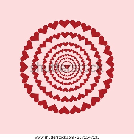 Heart Shap on Circle Vector Design, Mandala Design Vector Heart on Circle