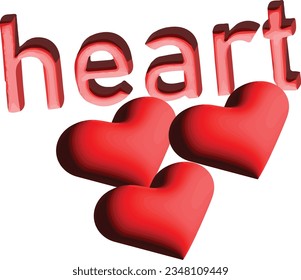 Heart Shape 3d Vector Stock Image 