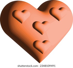 Imagen de material vectorial 3d de forma cardiaca 