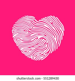 Heart Shape abstract Finger Print 