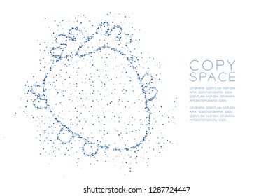 Heart shape Abstract Geometric Square box pixel pattern, Medical Science Organ concept design blue color illustration isolated on white background with copy space, vector eps 10