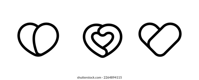 Heart shape abstract isolated line illustration
