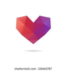 Heart shape abstract isolated on a white backgrounds, vector illustration