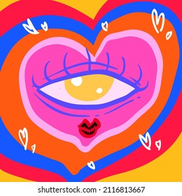Heart shape in abstract style. heart shaped cartoon character. Hand drawn. Background abstract Vector. Vector illustration.