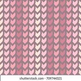 Heart shape abstract vector seamless pattern. Repeating geometric background.