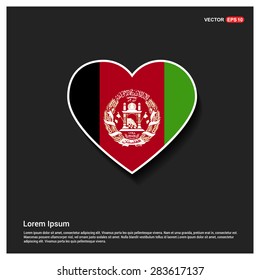 Heart Shape Afghanistan Flag