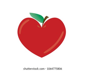 Heart shape apple vector illusration isolated