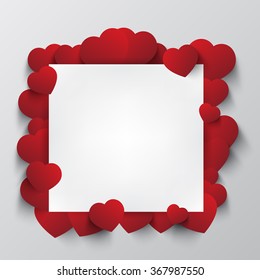 heart shape around paper card