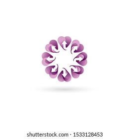 Heart Shape Arrow Logo design vector template