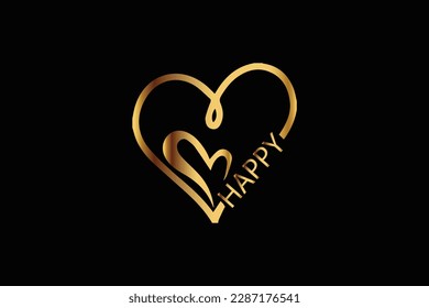 heart shape art sing love  wedding card icon vector