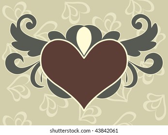 heart shape background with decorated big heart