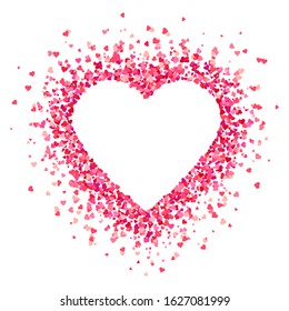 Heart shape background with pink hearts