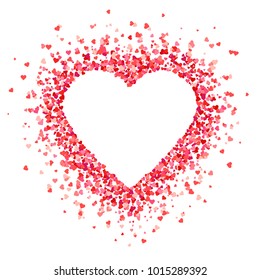 Heart shape background with red hearts