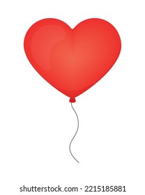 heart shape balloon on white background