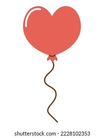 Herzform-Ballon auf Weiß