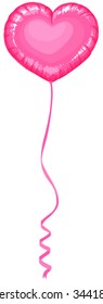 Heart shape balloon in pink color illustration