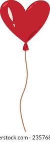 Heart shape balloon. Romantic gift. Love symbol