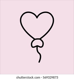 heart shape balloon romantic line icon