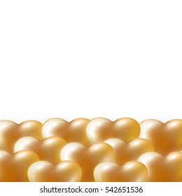 Heart shape Balloons background. Romantic border. Vector eps 10