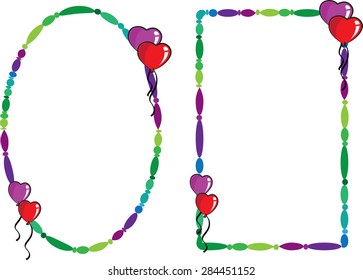 heart shape balloons with frame