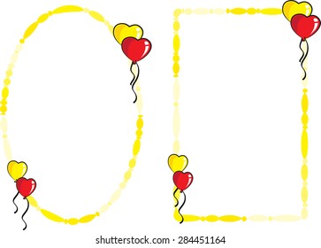 heart shape balloons with frame