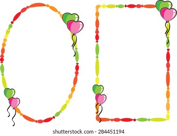 heart shape balloons with frame
