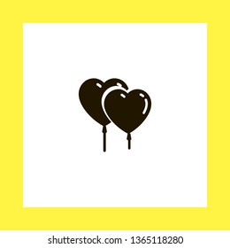 heart shape balloons vector icon. flat design