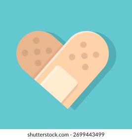 Ilustração do vetor do ícone da bandagem da forma do coração
