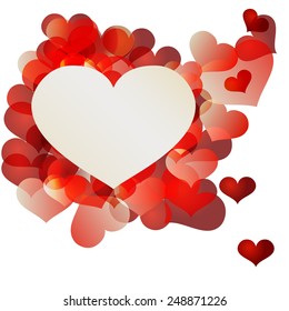 heart shape banner valentine background with shine