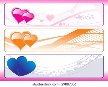 heart shape banner, vector illustration wallpaper