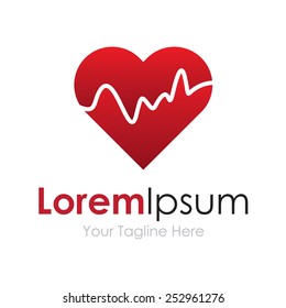 Heart shape beat pulse simple business icon logo