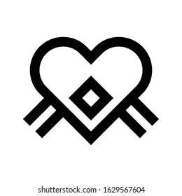 Heart Shape, Black Color vector