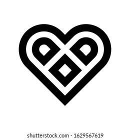 Heart Shape, Black Color vector