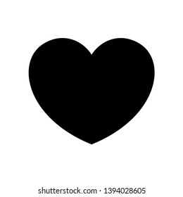 heart shape black isolated on white background, heart-shaped flat icon symbol, black heart shape for decoration valentine's card, heart shape for logo graphic design