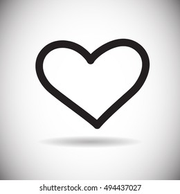 Heart Shape Black Web Icon Vector Illustration