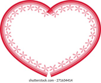 heart shape border with lace