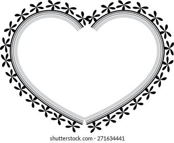 heart shape border with lace