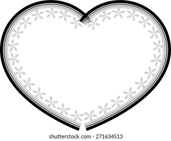 heart shape border with lace