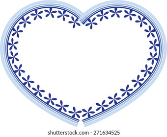 heart shape border with lace