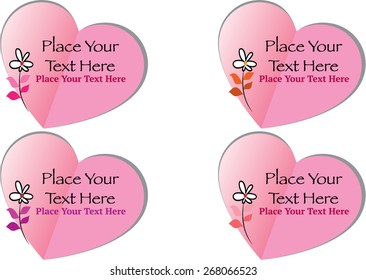heart shape border with leaf and flowers