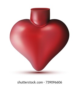Heart shape bottle on white background. Vector illustration.