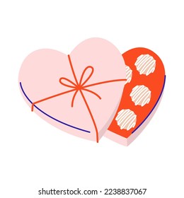 Cuadro de forma corazón con signo de caramelos. Día de San Valentín. Amor, romántico, dulce, concepto de relación. Estilo plano de ilustración vectorial aislada.